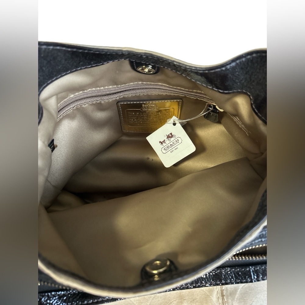 Coach Signature C Beige & Brown Leather Hobo Bag - Picture 5 of 12